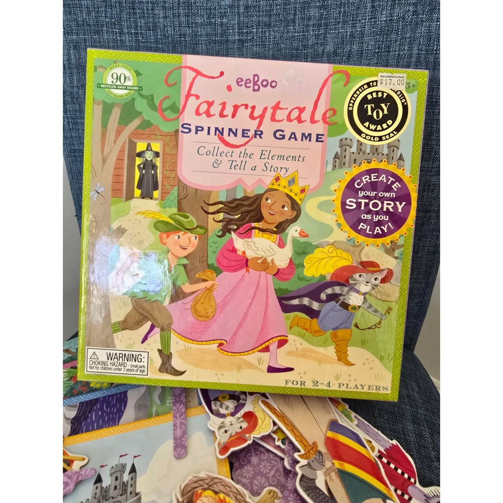 eeBoo Fairytale Spinner Game Lizzy‎ Rockwell Storytelling Board Game for Kids
